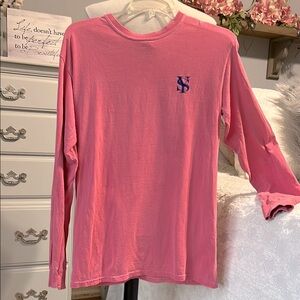 Comfort Colors Pink Cotton Long Sleeve Colorful Cross